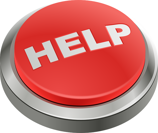 Image of a big red button with the word 'help'